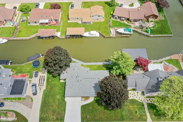 38044 Seaway Ct, Harrison Twp, MI 48045 - aerial view of residential area featuring a large body of water