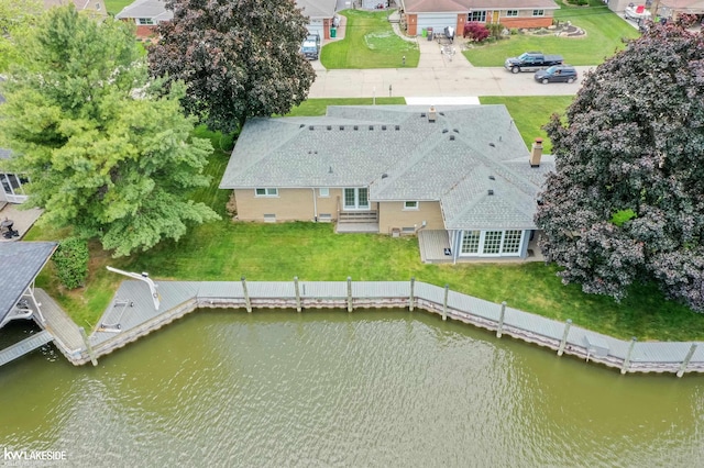 38044 Seaway Ct, Harrison Twp, MI 48045 - view from above of property featuring a nearby body of water