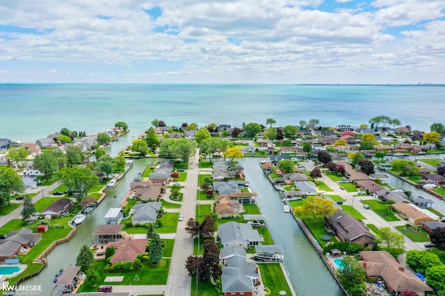 38044 Seaway Ct, Harrison Twp, MI 48045 - aerial perspective of suburban area with a large body of water