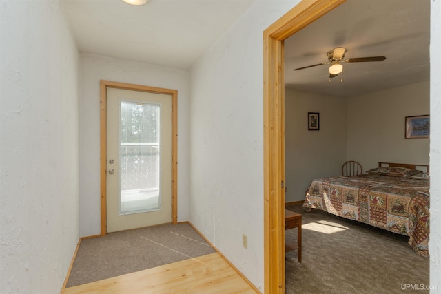 4427 Tip Up Trl, Eagle River, WI 54521 - entryway with ceiling fan, wood finished floors, and baseboards