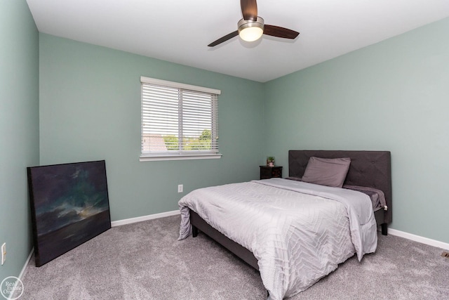 28815 Coleridge St, Harrison Twp, MI 48045 - carpeted bedroom featuring baseboards and a ceiling fan
