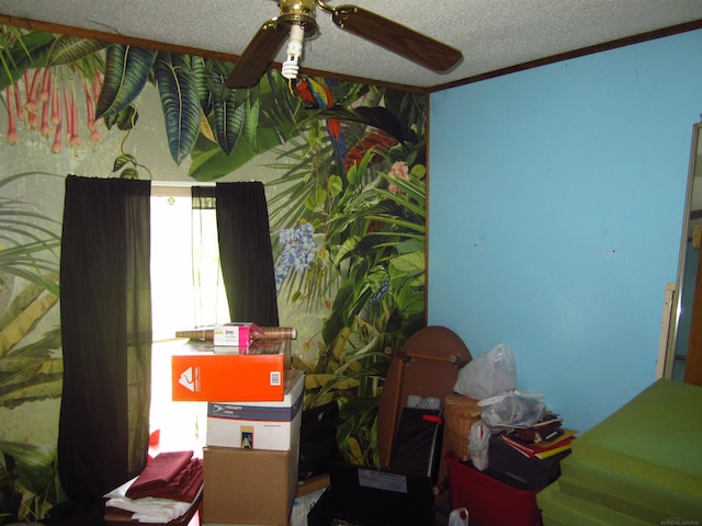 1984 E Marlette Rd, Applegate, MI 48401 - bedroom featuring a textured ceiling and ceiling fan