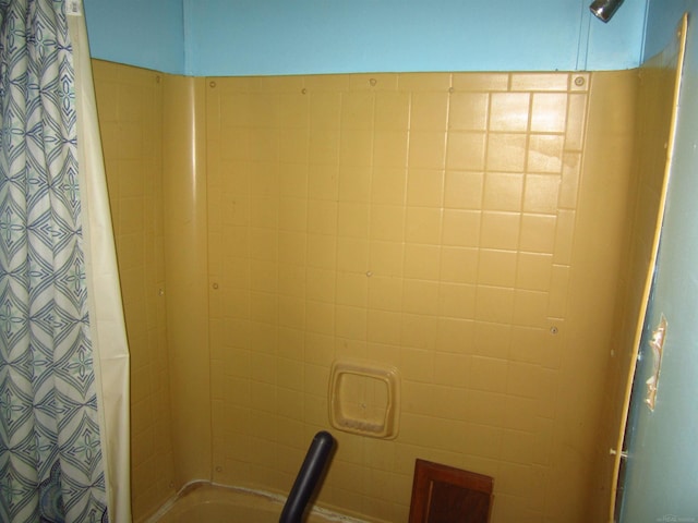 1984 E Marlette Rd, Applegate, MI 48401 - detailed view of shower / tub combo with curtain