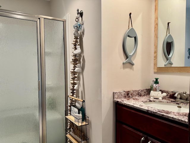 6223 E Townline Lake Rd, Harrison, MI 48625 - full bathroom featuring vanity and a stall shower