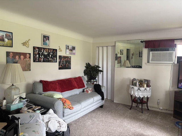 73 S Tuscola Rd, Bay City, MI 48708 - carpeted living room with a wall mounted air conditioner