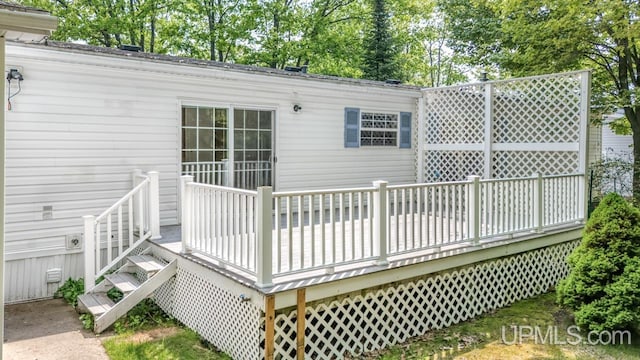 2600 S Hill Rd, Gladstone, MI 49837 - view of wooden deck