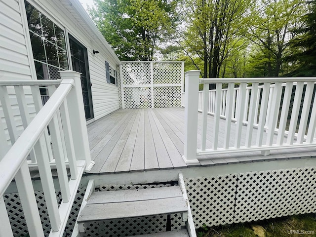 2600 S Hill Rd, Gladstone, MI 49837 - view of wooden deck
