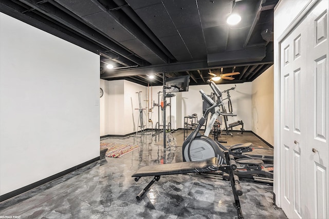 33473 Mulvey Rd, Fraser, MI 48026 - workout area with baseboards