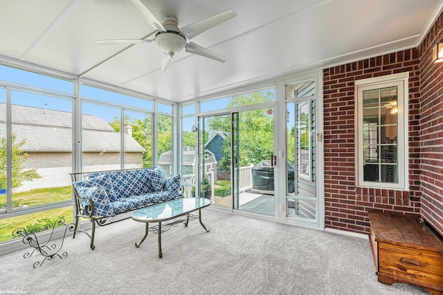 33473 Mulvey Rd, Fraser, MI 48026 - sunroom / solarium with a ceiling fan