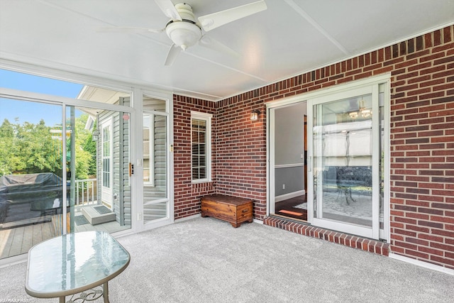 33473 Mulvey Rd, Fraser, MI 48026 - sunroom / solarium featuring a ceiling fan