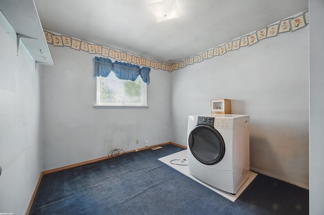 31565 Hayes Rd, Warren, MI 48088 - laundry room featuring washer / dryer, carpet, and baseboards