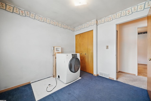 31565 Hayes Rd, Warren, MI 48088 - washroom featuring washer / clothes dryer, carpet, and baseboards