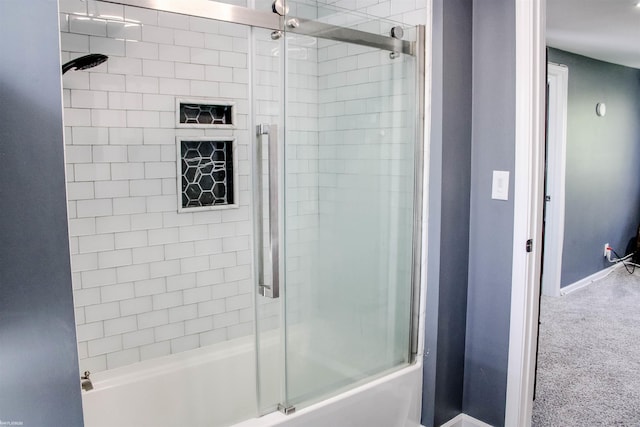 1002 Garfield St, Port Huron, MI 48060 - full bathroom with bath / shower combo with glass door and baseboards
