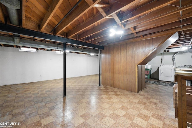 14108 La Chene Ave, Warren, MI 48088 - finished basement featuring tile patterned floors and wood walls