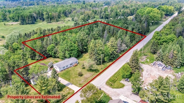11745 T Rd, Rapid River, MI 49878 - view of property location with property boundaries highlighted and a forest
