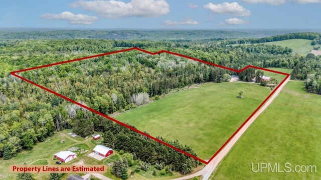 W5716 Warner Ln, Norway, MI 49870 - view of property location featuring a forest and property boundaries highlighted