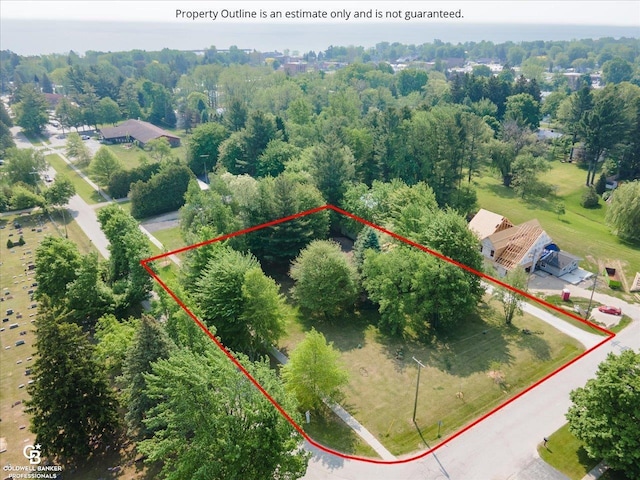 7150 Denissen St, Lexington, MI 48450 - aerial view of property's location featuring property boundaries highlighted