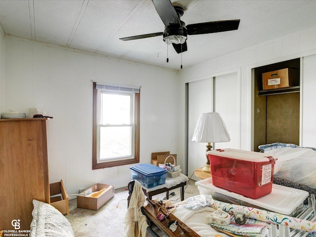 7150 Denissen St, Lexington, MI 48450 - carpeted bedroom featuring multiple closets and a ceiling fan