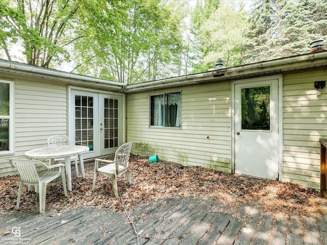 7150 Denissen St, Lexington, MI 48450 - wooden deck with french doors