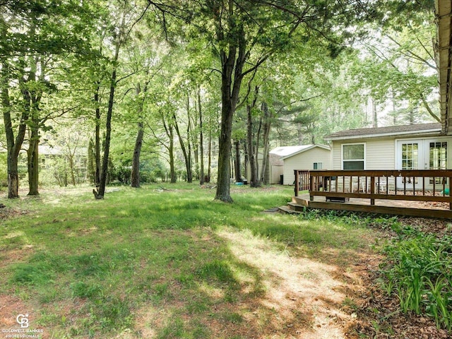 7150 Denissen St, Lexington, MI 48450 - view of yard with a deck