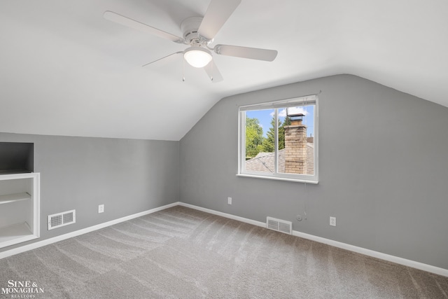 23016 California St, Saint Clair Shores, MI 48080 - bonus room with a ceiling fan, lofted ceiling, baseboards, and carpet