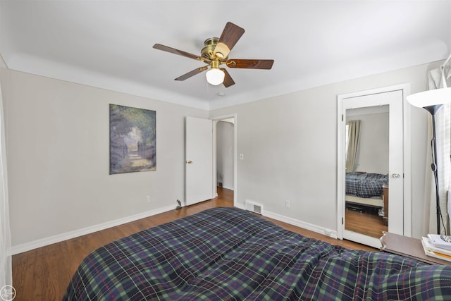 22301 Saint Gertrude St, Saint Clair Shores, MI 48081 - bedroom with wood finished floors, baseboards, and ceiling fan