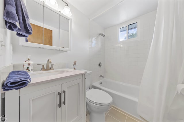 22301 Saint Gertrude St, Saint Clair Shores, MI 48081 - full bath featuring shower / bath combination with curtain, toilet, vanity, and tile patterned flooring
