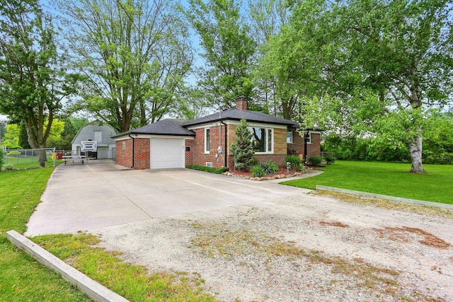14810 28 Mile Rd, Washington, MI 48094 - view of front of property featuring brick siding, a chimney, and concrete driveway