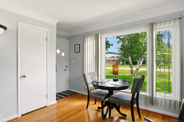 14810 28 Mile Rd, Washington, MI 48094 - dining area with light wood-style flooring and baseboards