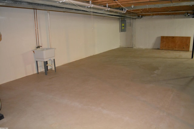 2423 Birchcrest Ct, Sterling Heights, MI 48314 - unfinished basement featuring electric panel