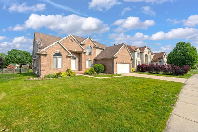 45259 Yorkshire Dr, Macomb, MI 48044 - traditional-style home featuring concrete driveway, brick siding, and a garage