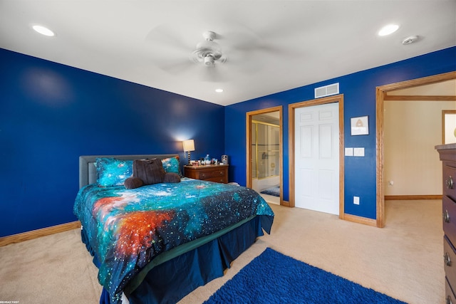 55733 Whitney Ct, Shelby Twp, MI 48315 - carpeted bedroom with recessed lighting and ceiling fan