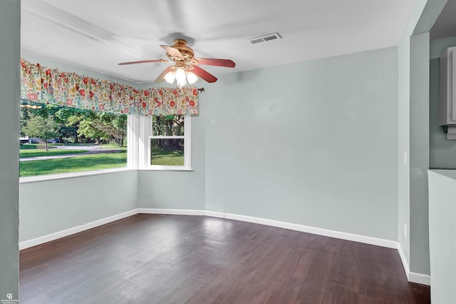 432 Eagle Pass St, Lapeer, MI 48446 - empty room featuring a ceiling fan, wood finished floors, and baseboards