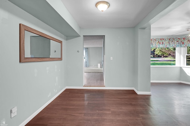432 Eagle Pass St, Lapeer, MI 48446 - empty room featuring wood finished floors, baseboards, and ceiling fan