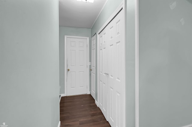 432 Eagle Pass St, Lapeer, MI 48446 - corridor with dark wood finished floors and baseboards