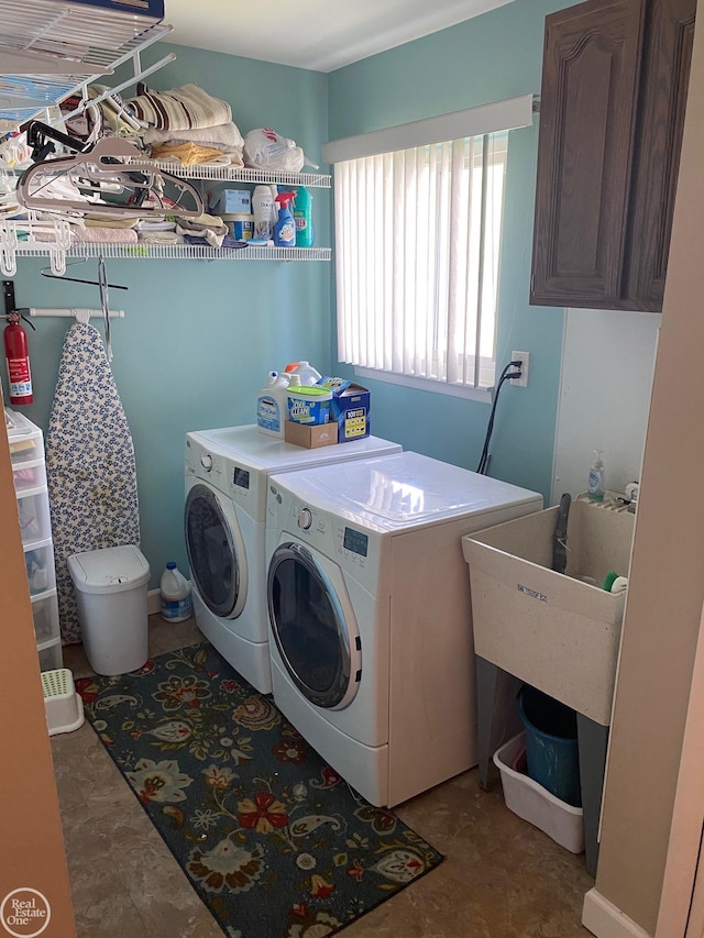 44854 Forest Trail Dr, Canton, MI 48187 - laundry room with cabinet space and washing machine and dryer