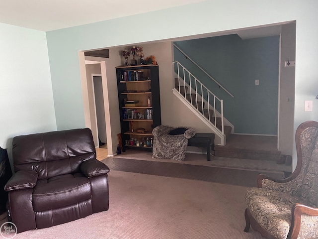44854 Forest Trail Dr, Canton, MI 48187 - carpeted living area with stairs