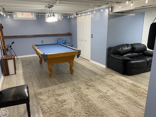 44854 Forest Trail Dr, Canton, MI 48187 - rec room with baseboards, wood finished floors, and billiards