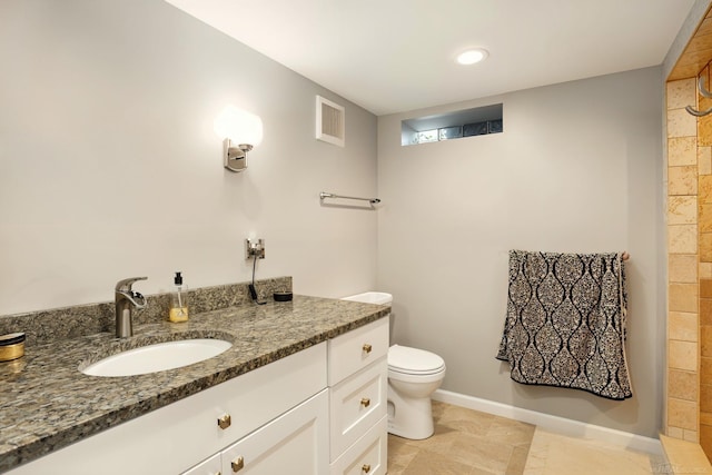 21629 Yale St, Saint Clair Shores, MI 48081 - bathroom featuring toilet, vanity, baseboards, and tiled shower