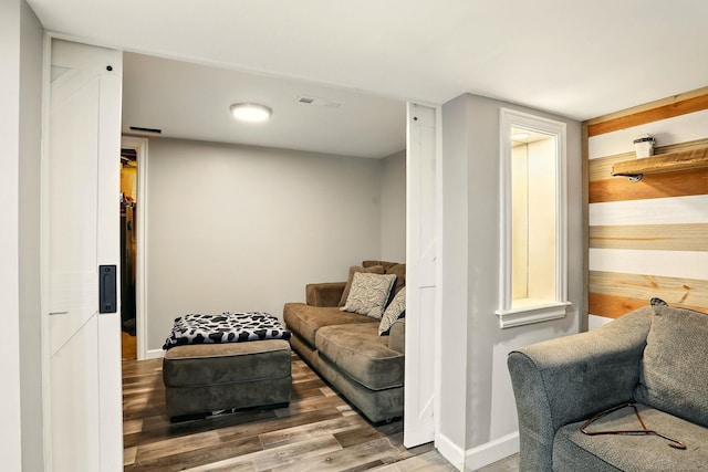 21629 Yale St, Saint Clair Shores, MI 48081 - living area featuring wood finished floors and baseboards