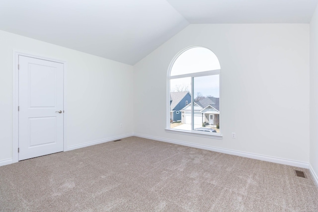 27632 Maryjane Ln E, Chesterfield Twp, MI 48047 - bonus room with carpet, lofted ceiling, and baseboards