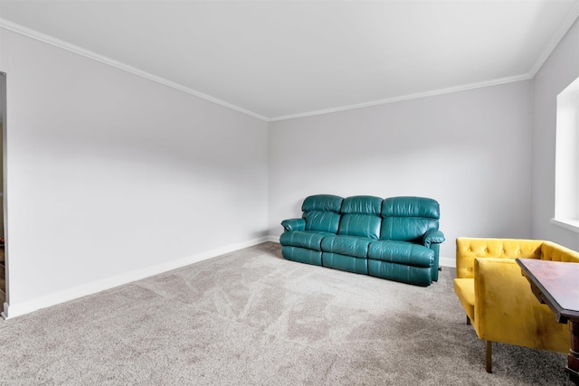 28316 Little Mack Ave, Saint Clair Shores, MI 48081 - sitting room featuring ornamental molding, carpet, and baseboards