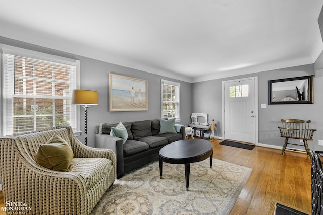 1984 Lancaster St, Grosse Pointe Woods, MI 48236 - living room featuring light wood finished floors and baseboards
