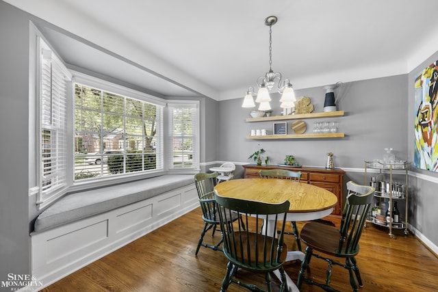 1984 Lancaster St, Grosse Pointe Woods, MI 48236 - dining area featuring a chandelier and dark wood-type flooring