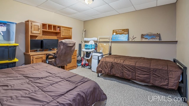 533 25th St, Gladstone, MI 49837 - carpeted bedroom featuring a drop ceiling