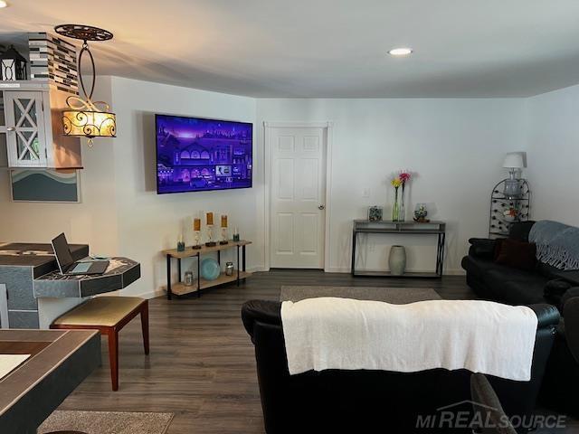1335 28th St, Manistee, MI 49660 - living area with wood finished floors and recessed lighting