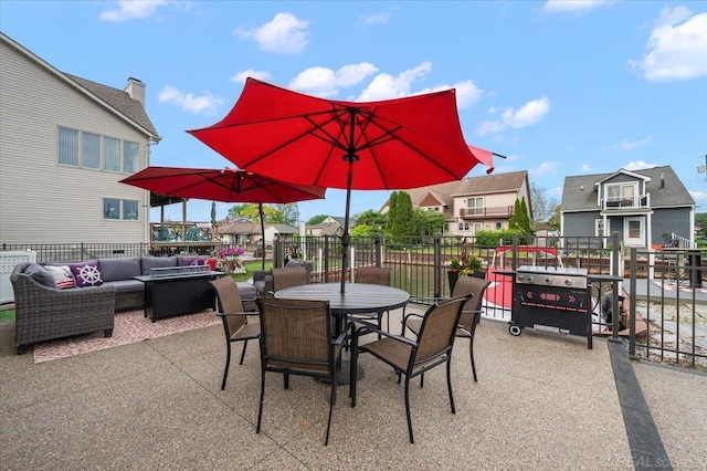 37738 Maplehill St, Harrison Twp, MI 48045 - view of patio / terrace with outdoor lounge area, a residential view, and outdoor dining space
