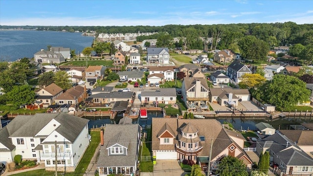 37738 Maplehill St, Harrison Twp, MI 48045 - aerial perspective of suburban area with a nearby body of water