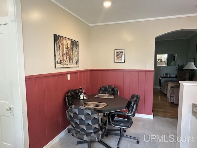 21988 E Everett Ave, Grand Marais, MI 49839 - office space featuring arched walkways, wainscoting, and ornamental molding