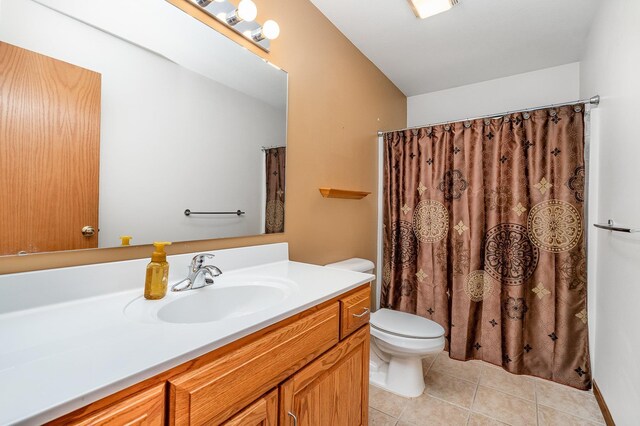 810 Natures Ridge Ln, Bay City, MI 48708 - bathroom with vanity, tile patterned flooring, and curtained shower